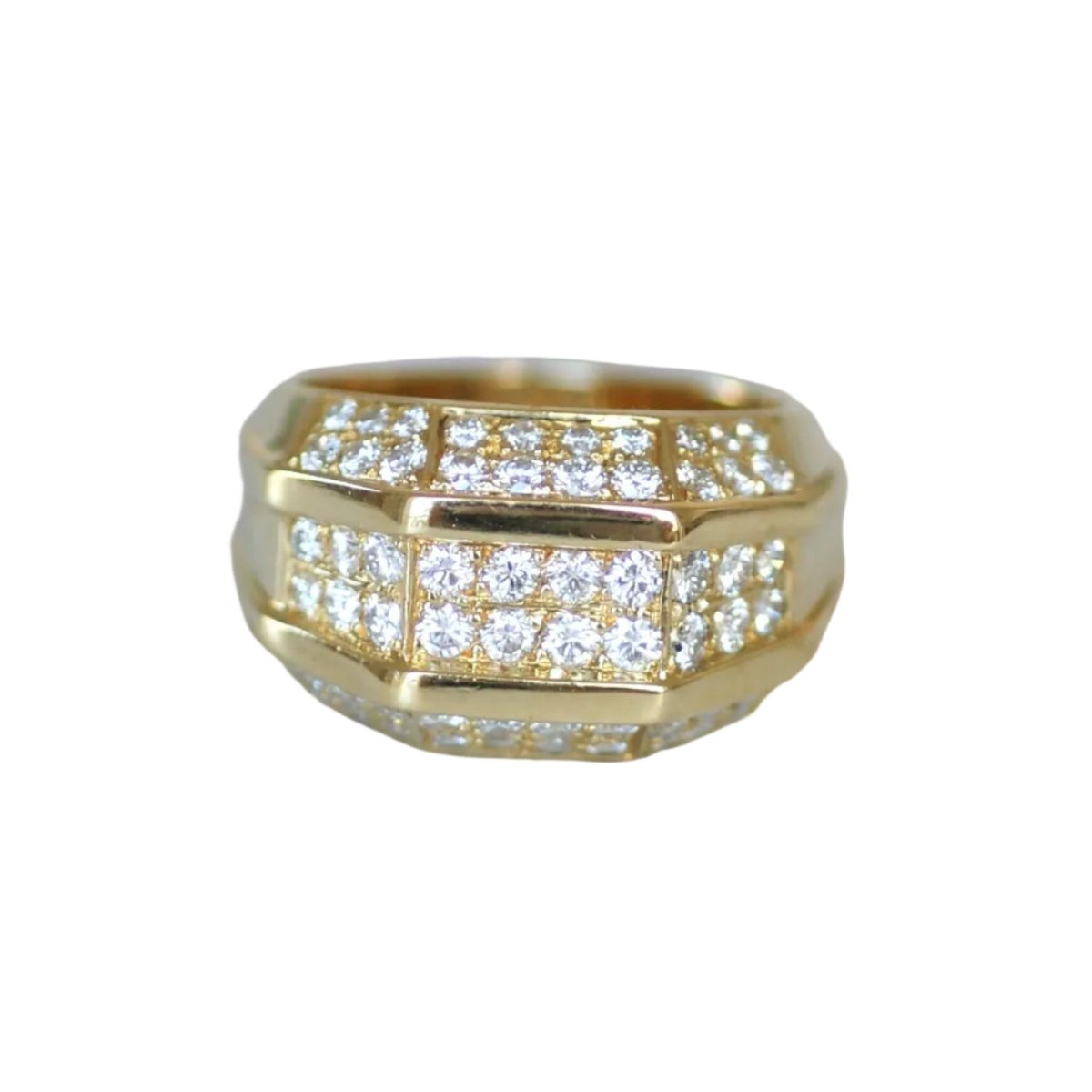 Bague Jonc en or jaune et diamants - Castafiore