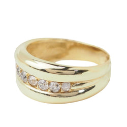 Bague Jonc en or jaune et diamants - Castafiore