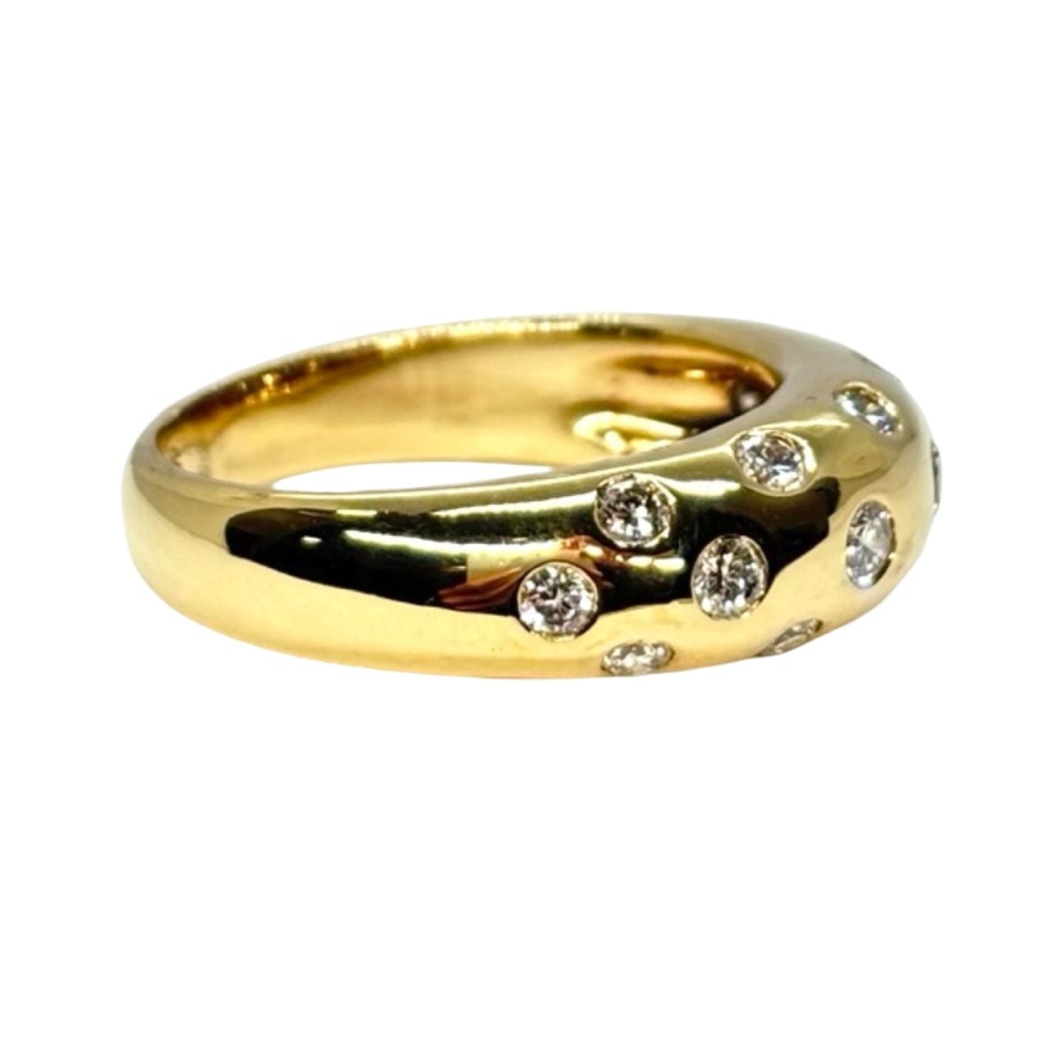Bague Jonc en or jaune et diamants - Castafiore