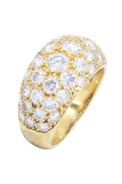 Bague Jonc en or jaune et diamants - Castafiore