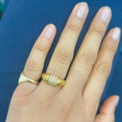 Bague Jonc en or jaune et diamants - Castafiore