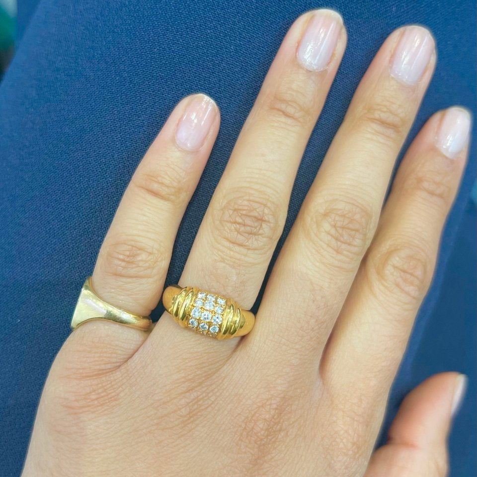 Bague Jonc en or jaune et diamants - Castafiore