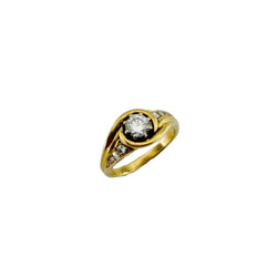 Bague Jonc en or jaune et diamants - Castafiore