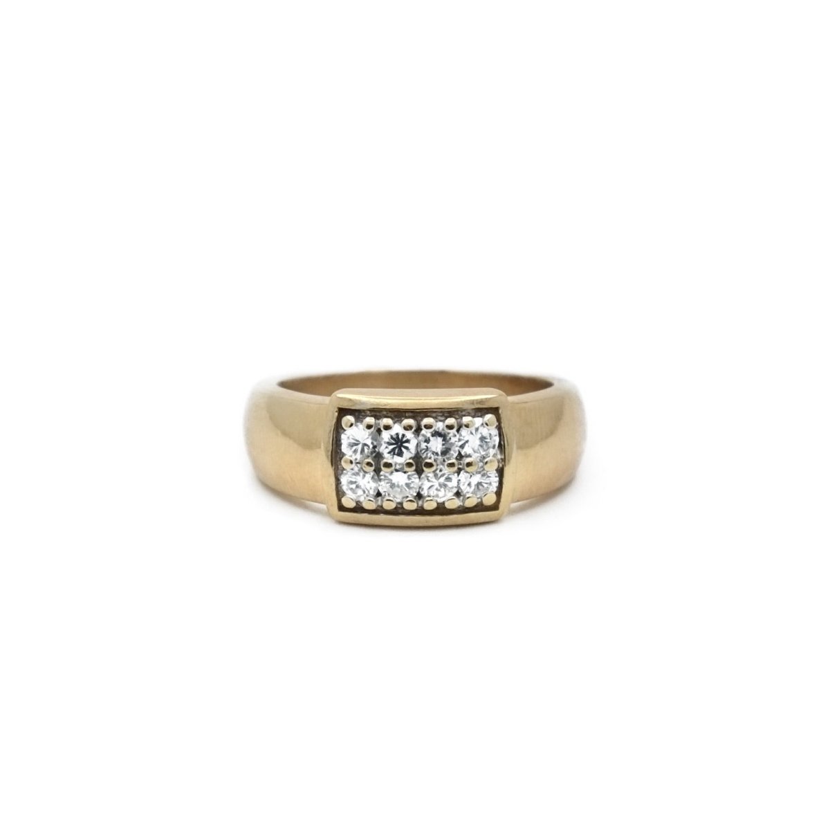 Bague Jonc en or jaune et diamants - Castafiore