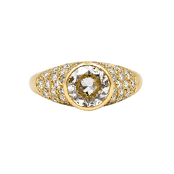 Bague Jonc en or jaune et diamants - Castafiore