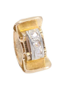 Bague Jonc en or jaune et diamants - Castafiore
