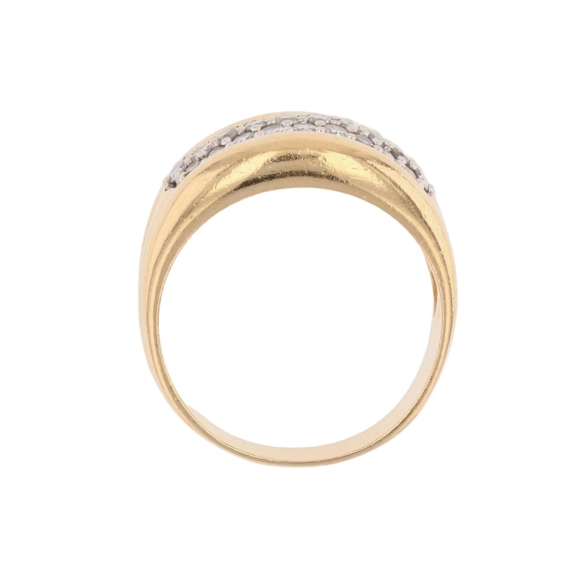 Bague Jonc en or jaune et diamants - Castafiore