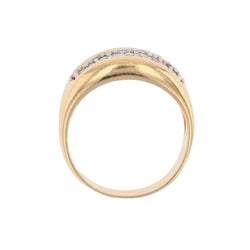 Bague Jonc en or jaune et diamants - Castafiore