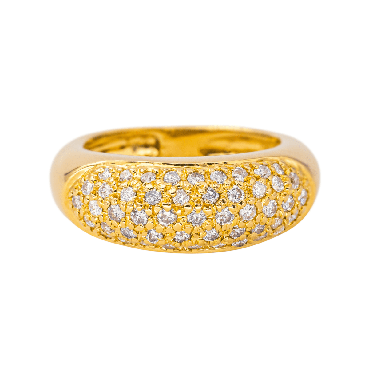 Bague Jonc en or jaune et diamants - Castafiore