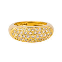 Bague Jonc en or jaune et diamants - Castafiore