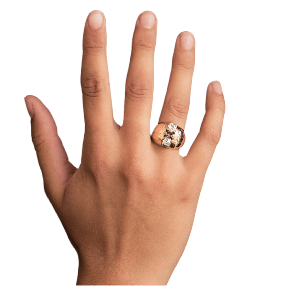 Bague Jonc en or jaune et diamants - Castafiore