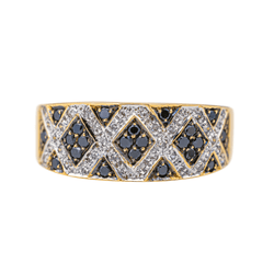 Bague Jonc en or jaune et diamants - Castafiore