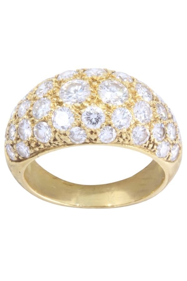 Bague Jonc en or jaune et diamants - Castafiore