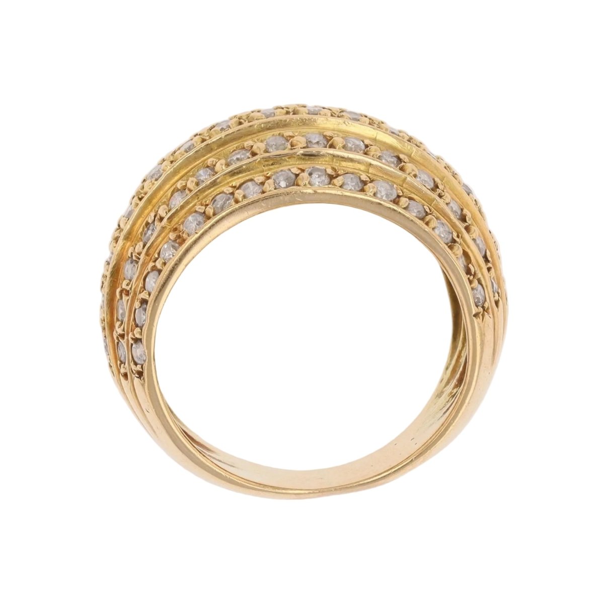 Bague Jonc en or jaune et diamants - Castafiore