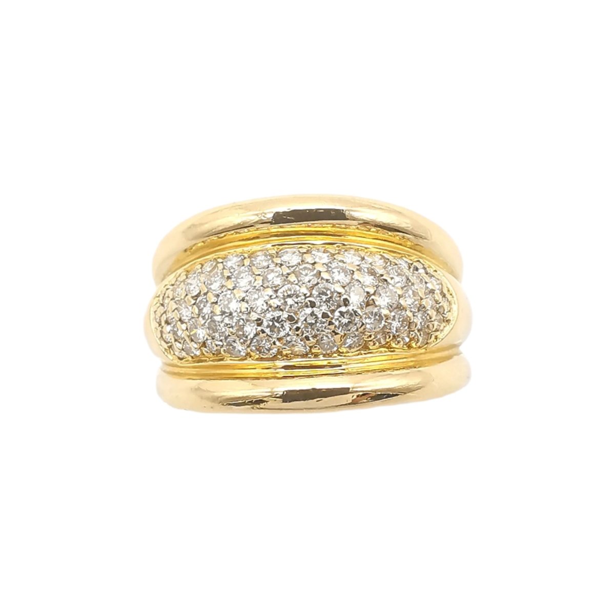 Bague Jonc en or jaune et diamants - Castafiore