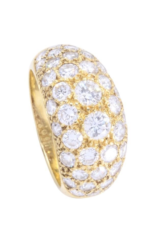 Bague Jonc en or jaune et diamants - Castafiore