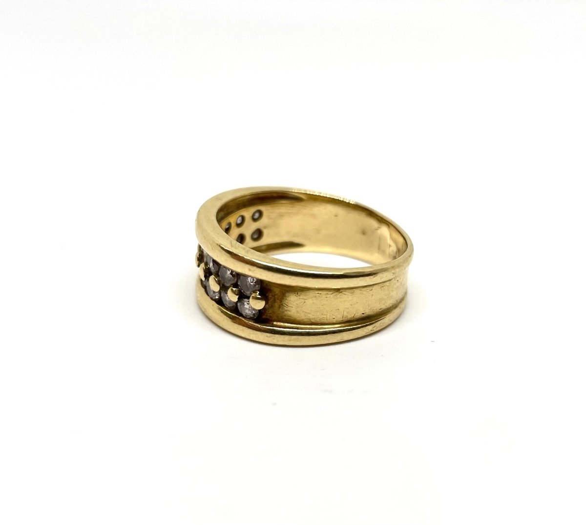 Bague Jonc en or jaune et diamants - Castafiore