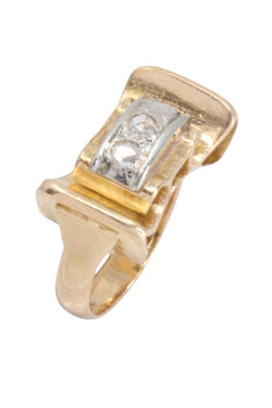 Bague Jonc en or jaune et diamants - Castafiore