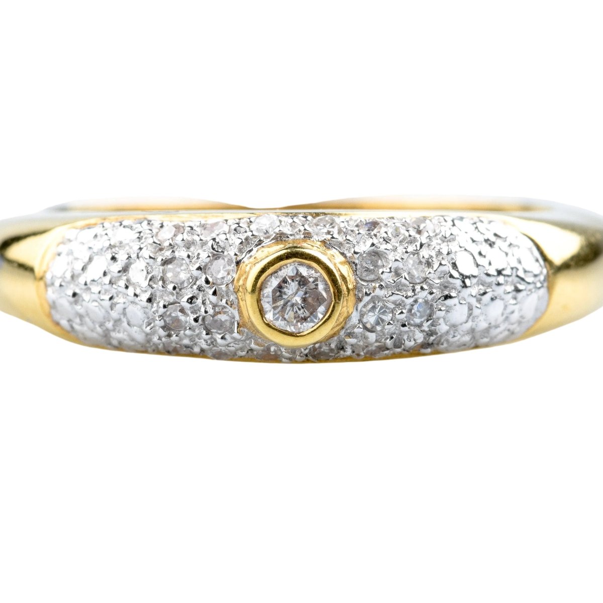Bague Jonc en or jaune et diamants - Castafiore