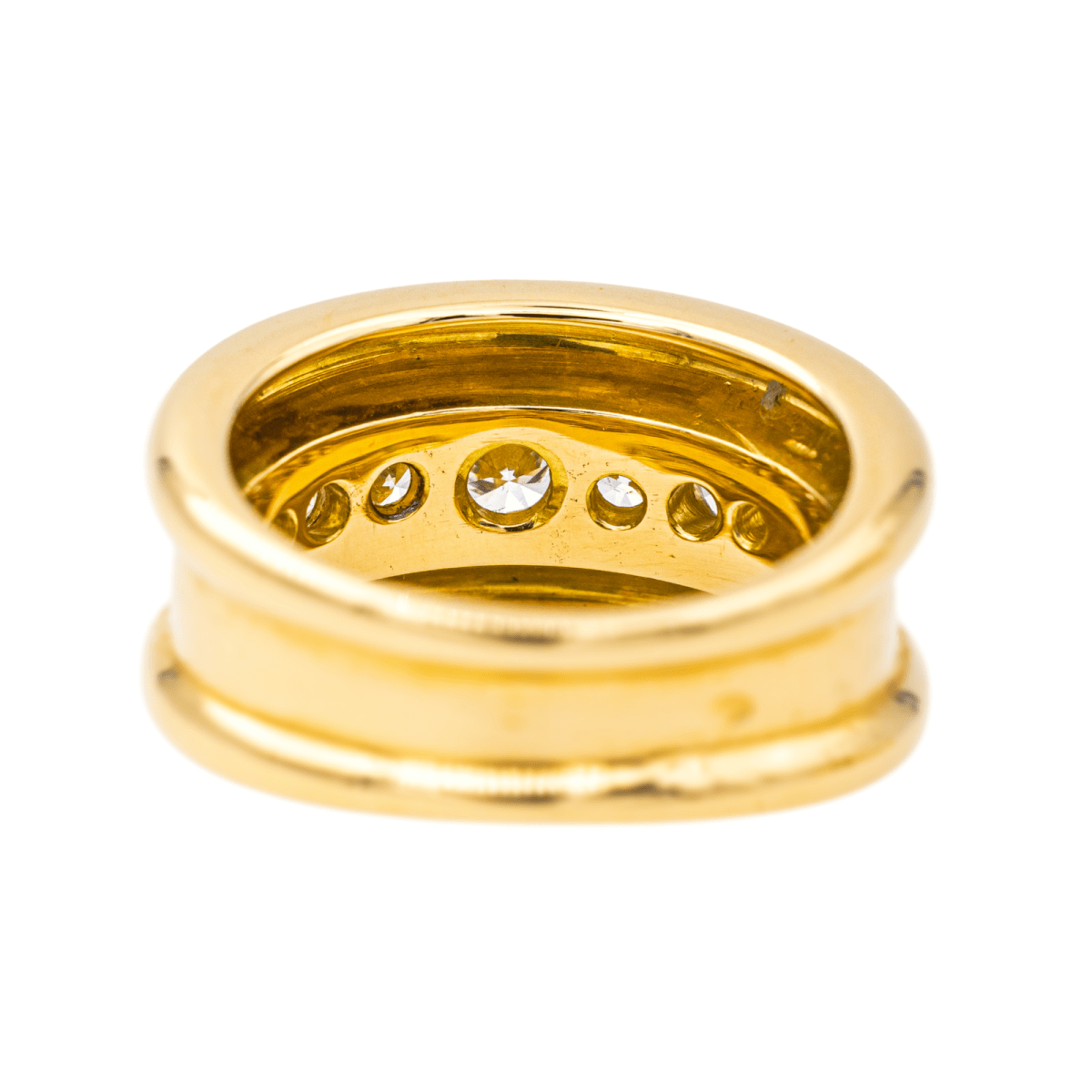 Bague Jonc en or jaune et diamants - Castafiore