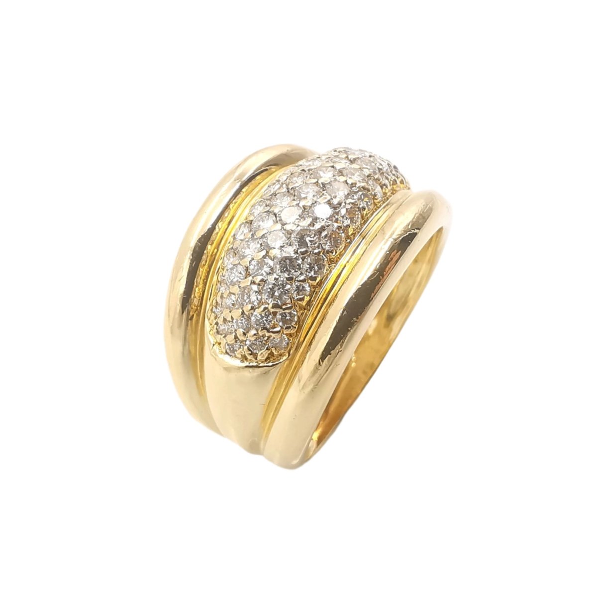 Bague Jonc en or jaune et diamants - Castafiore