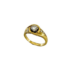 Bague Jonc en or jaune et diamants - Castafiore