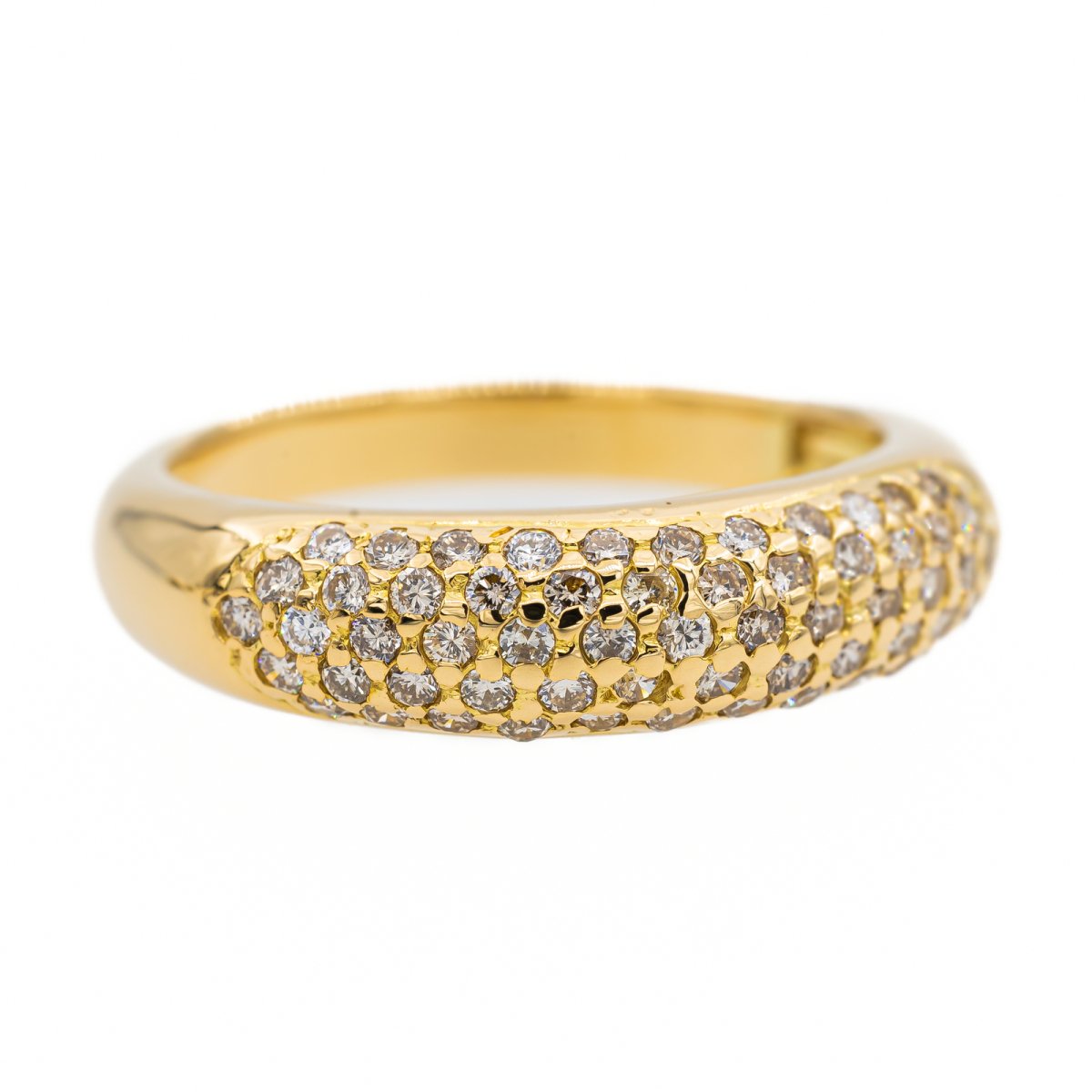 Bague Jonc en or jaune et diamants - Castafiore