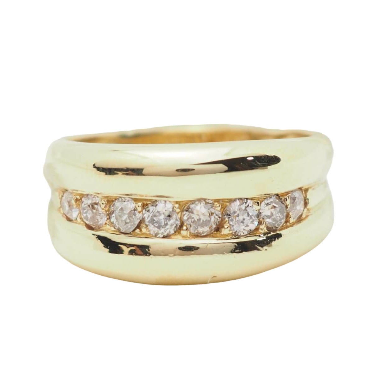 Bague Jonc en or jaune et diamants - Castafiore