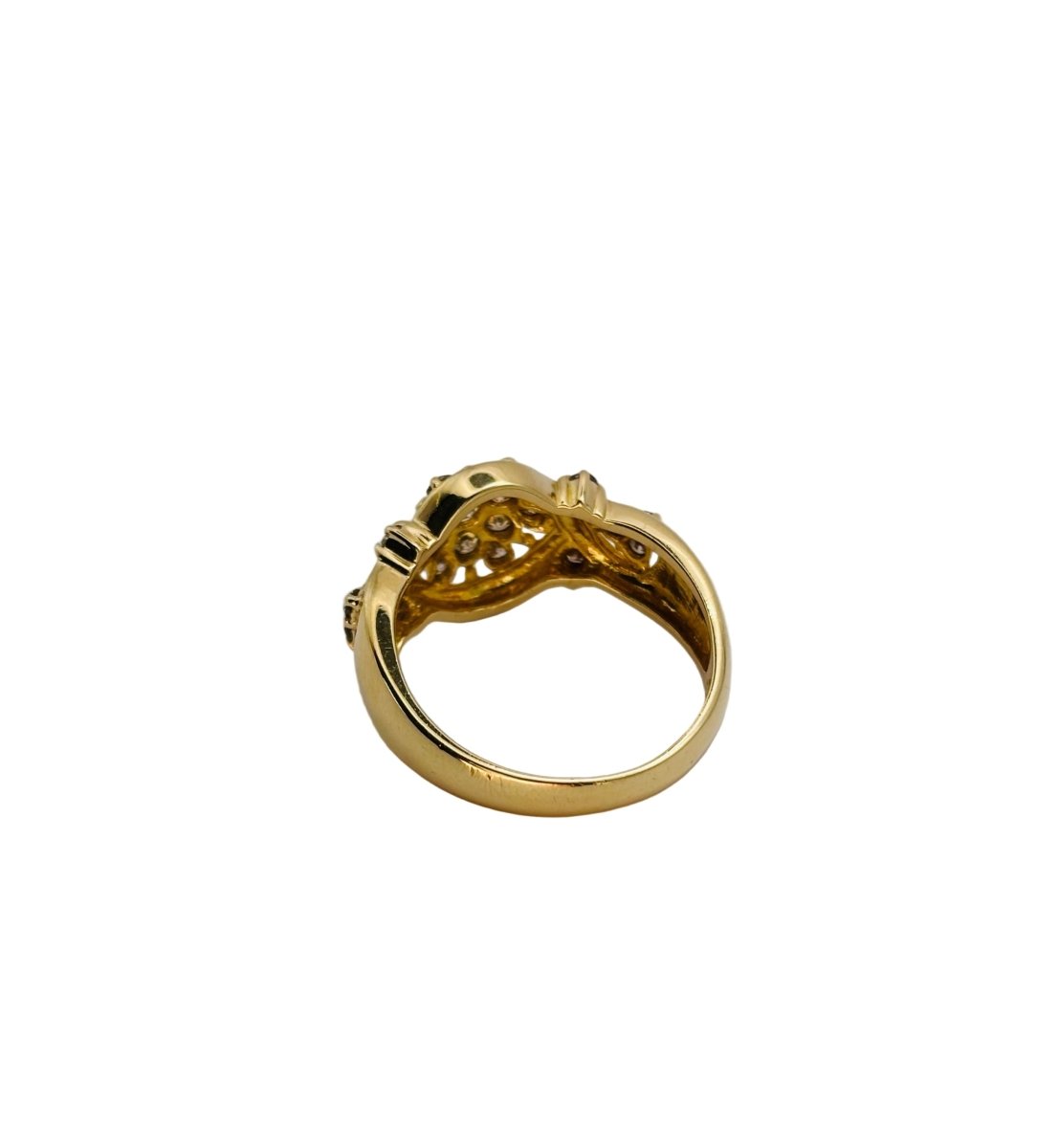 Bague Jonc en or jaune et diamants - Castafiore