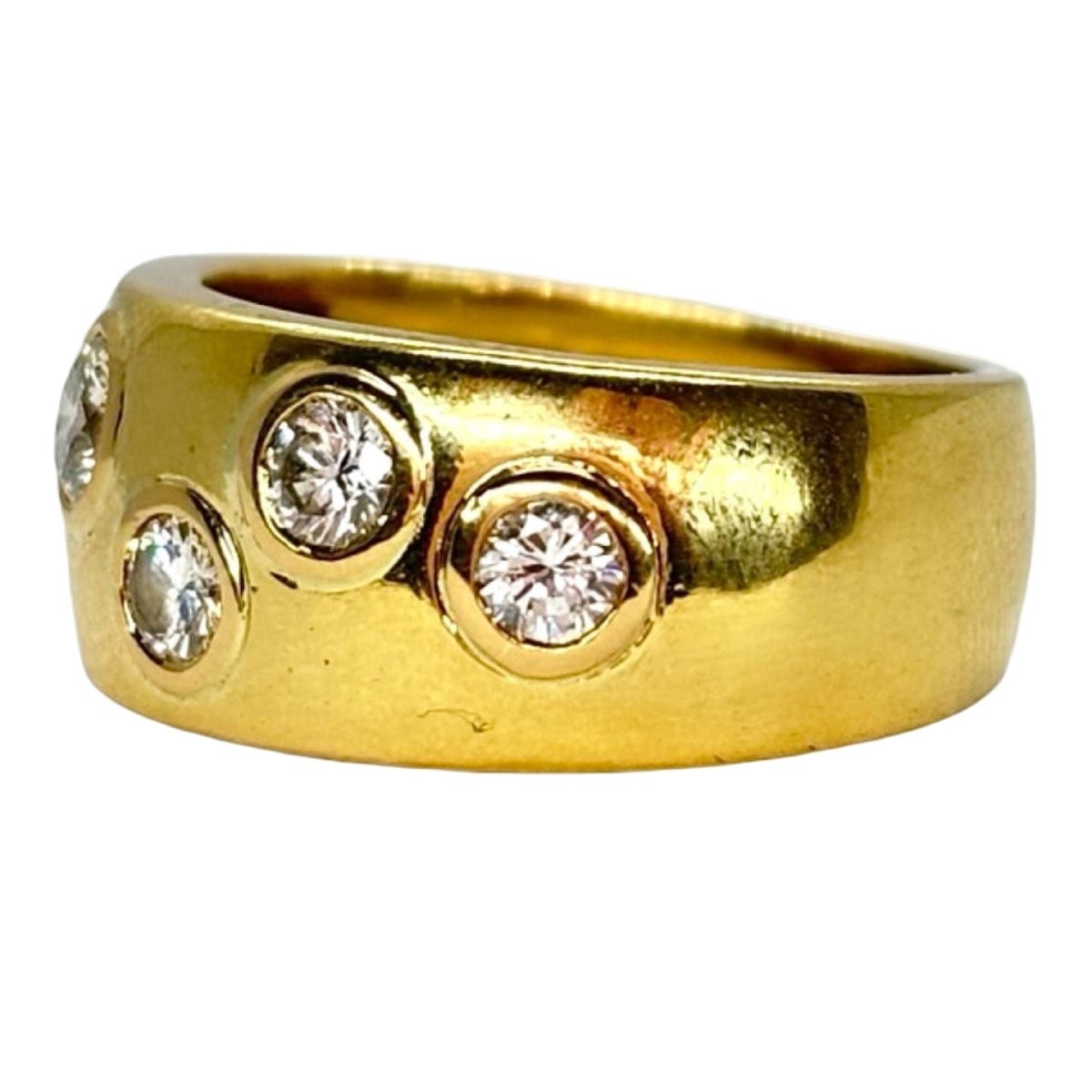 Bague Jonc en or jaune et diamants - Castafiore