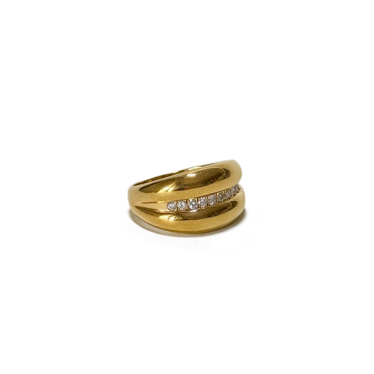 Bague Jonc en or jaune et diamants - Castafiore