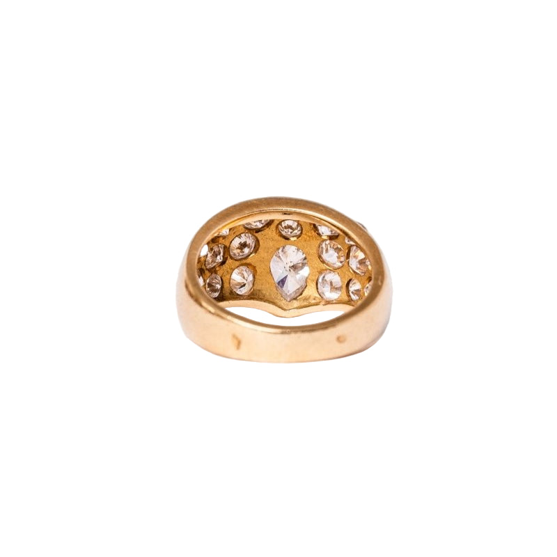 Bague Jonc en or jaune et diamants - Castafiore