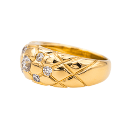 Bague Jonc en or jaune et diamants - Castafiore