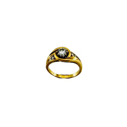 Bague Jonc en or jaune et diamants - Castafiore