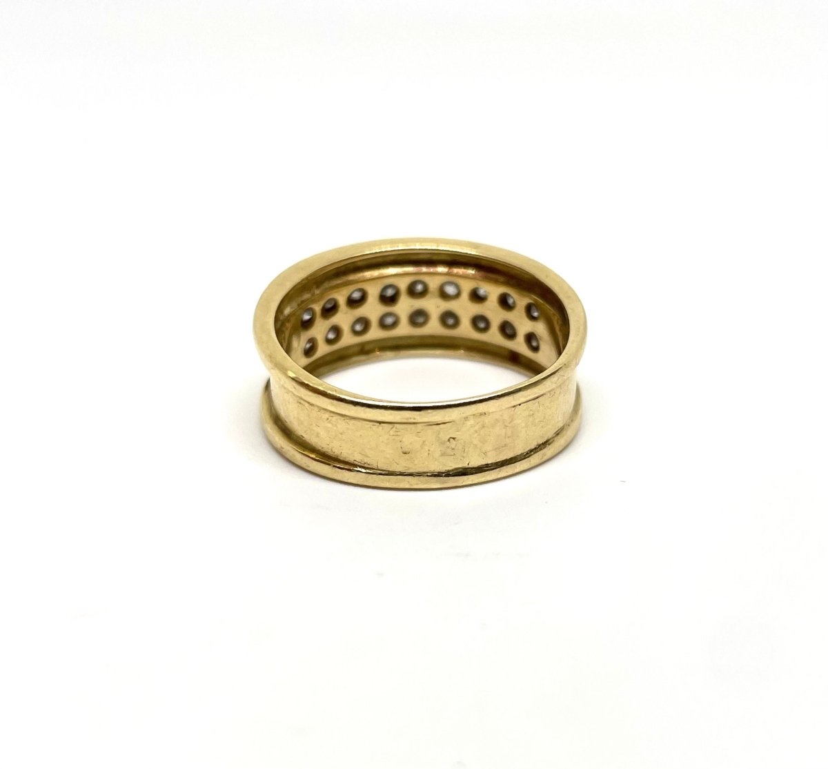 Bague Jonc en or jaune et diamants - Castafiore