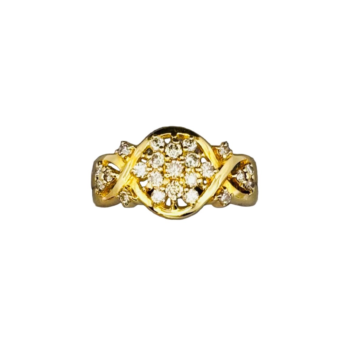 Bague Jonc en or jaune et diamants - Castafiore