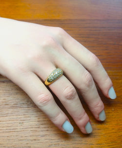 Bague jonc en or jaune et diamants - Castafiore