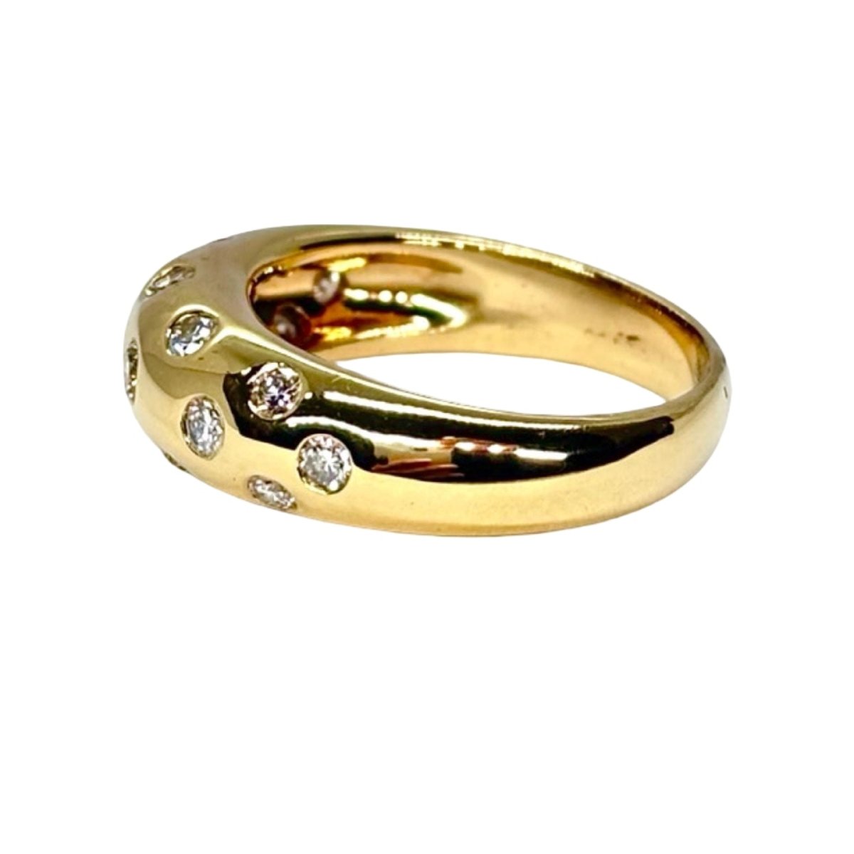 Bague Jonc en or jaune et diamants - Castafiore