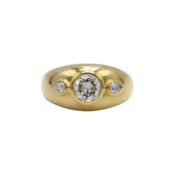 Bague Jonc en or jaune et diamants - Castafiore