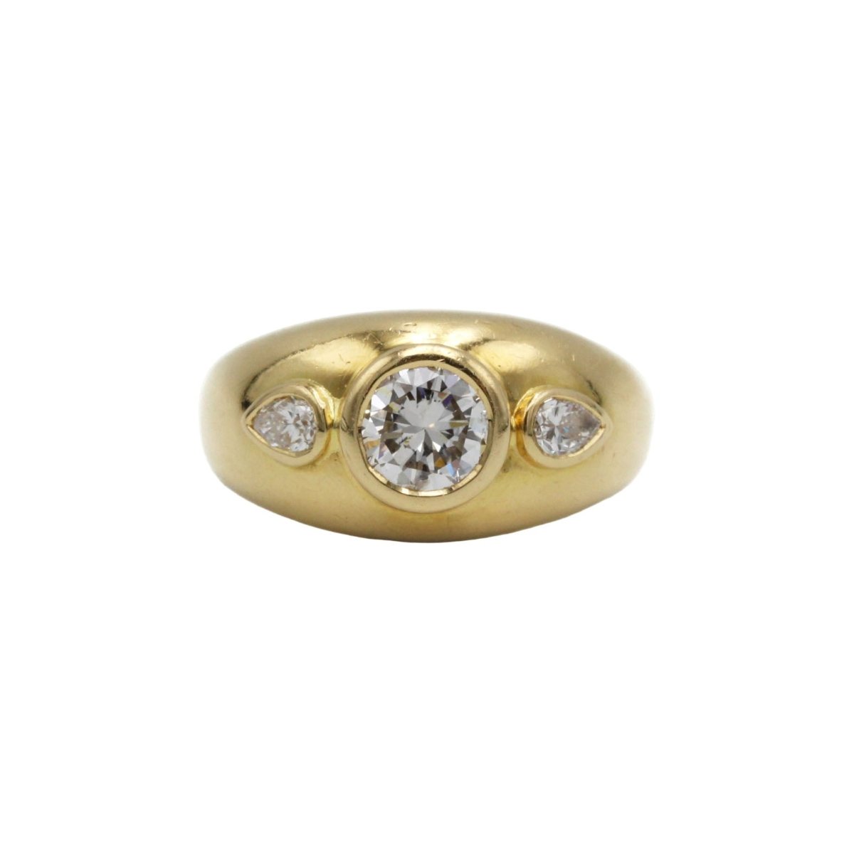 Bague Jonc en or jaune et diamants - Castafiore