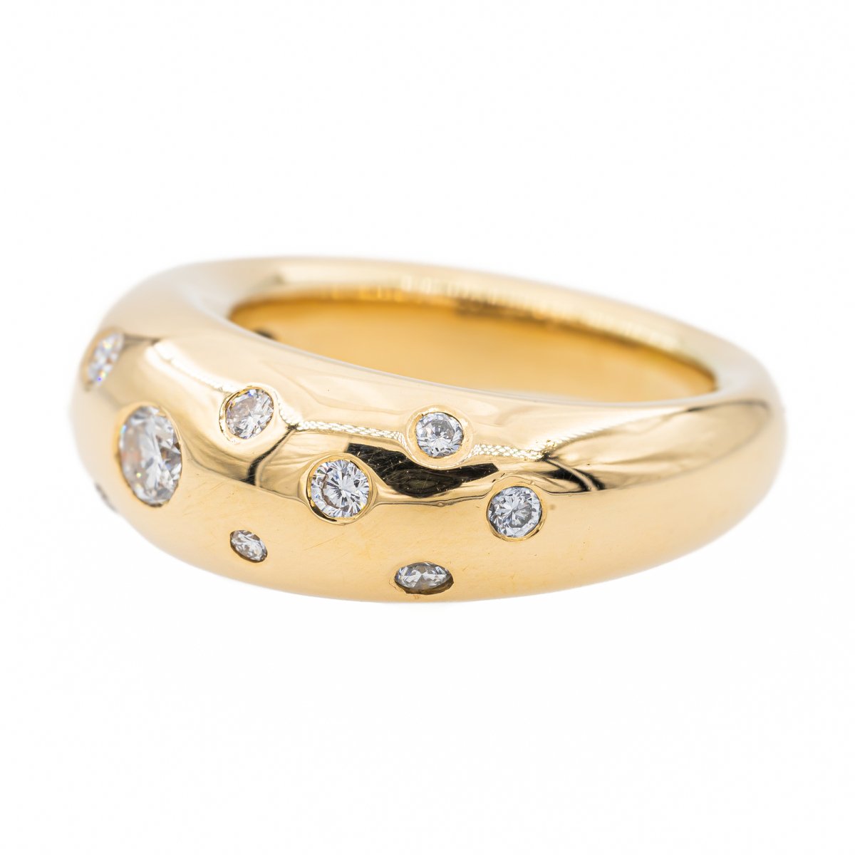 Bague Jonc en or jaune et diamants - Castafiore