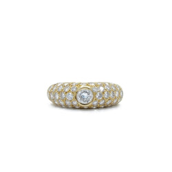 Bague Jonc en or jaune et diamants - Castafiore