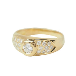 Bague Jonc en or jaune et diamants - Castafiore