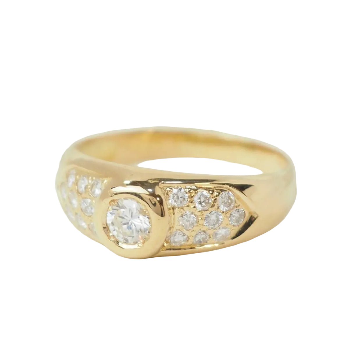 Bague Jonc en or jaune et diamants - Castafiore