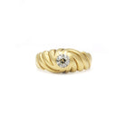 Bague Jonc en or jaune et diamants - Castafiore