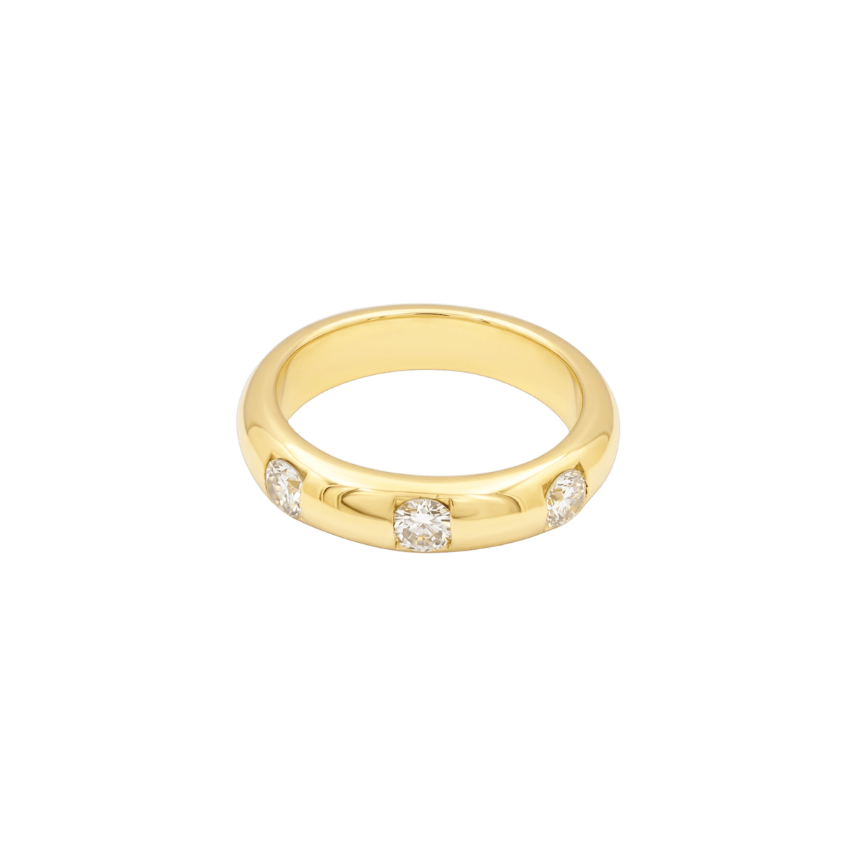 Bague Jonc en or jaune et diamants - Castafiore
