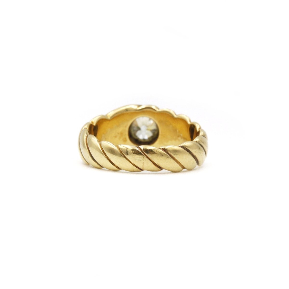 Bague Jonc en or jaune et diamants - Castafiore