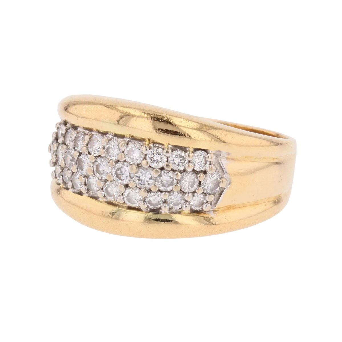 Bague Jonc en or jaune et diamants - Castafiore