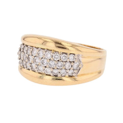 Bague Jonc en or jaune et diamants - Castafiore