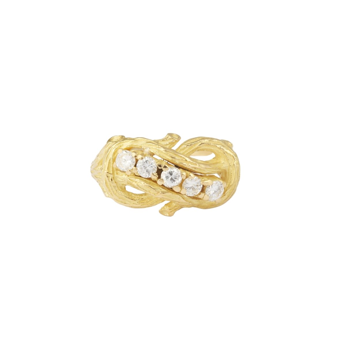 Bague Jonc en or jaune et diamants - Castafiore